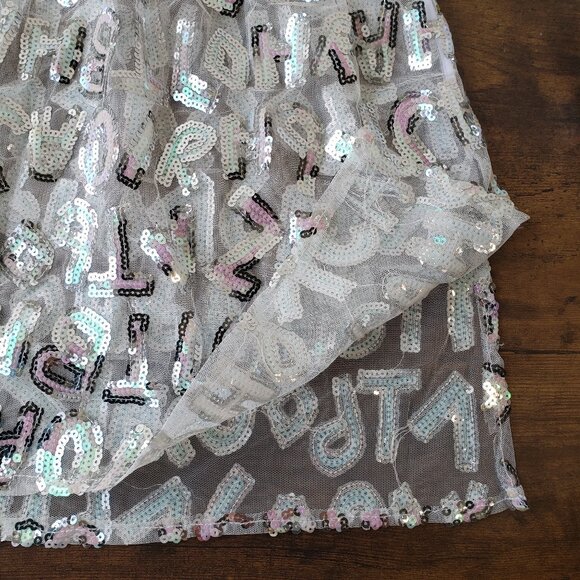 Silver Pink Sequin Letter Mesh Skirt Crop Top from Monster High Wardrobe - Picture 9 of 12